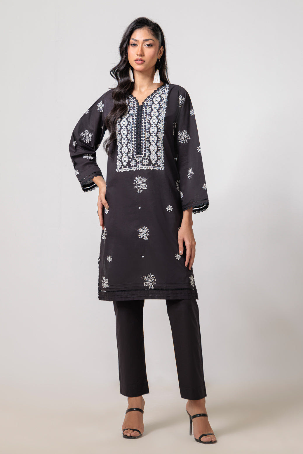 Bonanza Satrangi | Black Cambric 2 Piece (BS2242P10) -  Bonanza Satrangi Ready To Wear - Original Designer Dress - House of Maryam