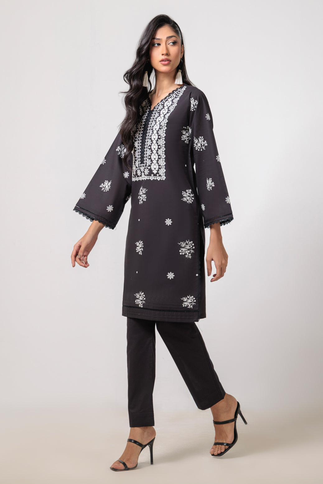 Bonanza Satrangi | Black Cambric 2 Piece (BS2242P10) -  Bonanza Satrangi Ready To Wear - Original Designer Dress - House of Maryam