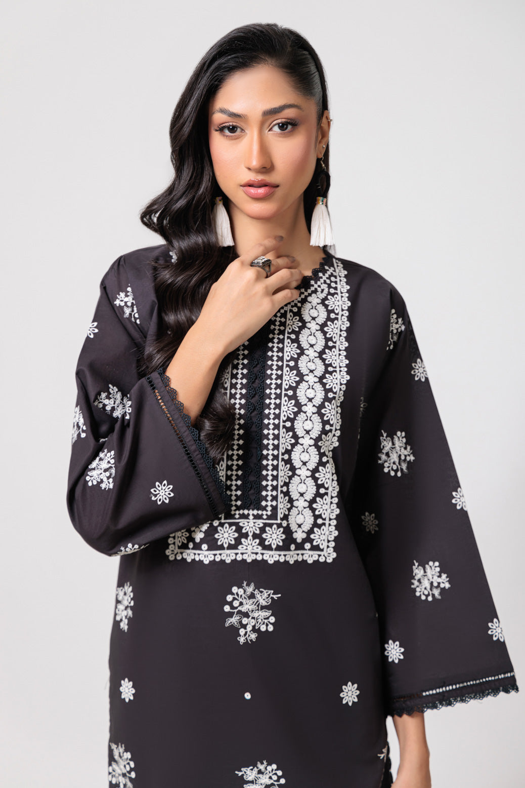 Bonanza Satrangi | Black Cambric 2 Piece (BS2242P10) -  Bonanza Satrangi Ready To Wear - Original Designer Dress - House of Maryam
