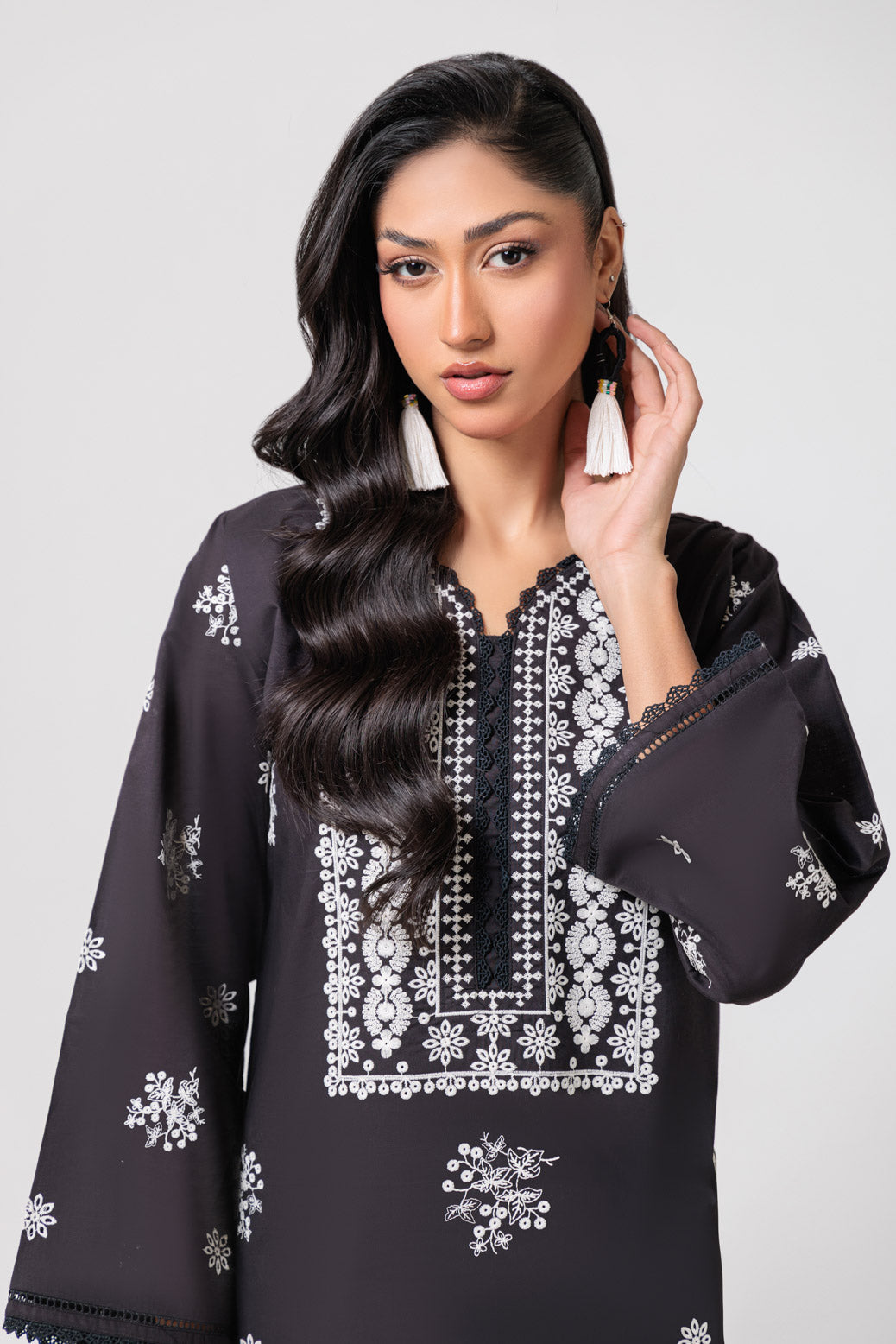 Bonanza Satrangi | Black Cambric 2 Piece (BS2242P10) -  Bonanza Satrangi Ready To Wear - Original Designer Dress - House of Maryam