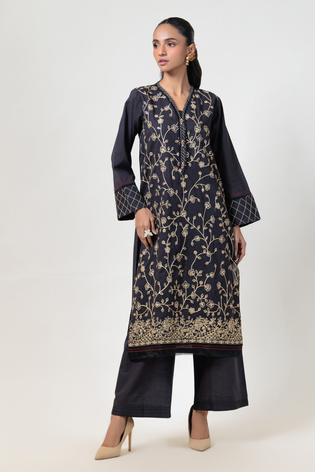 Bonanza Satrangi | Black Cambric 2 Piece (BS5242P02) -  Bonanza Satrangi Ready To Wear - Original Designer Dress - House of Maryam