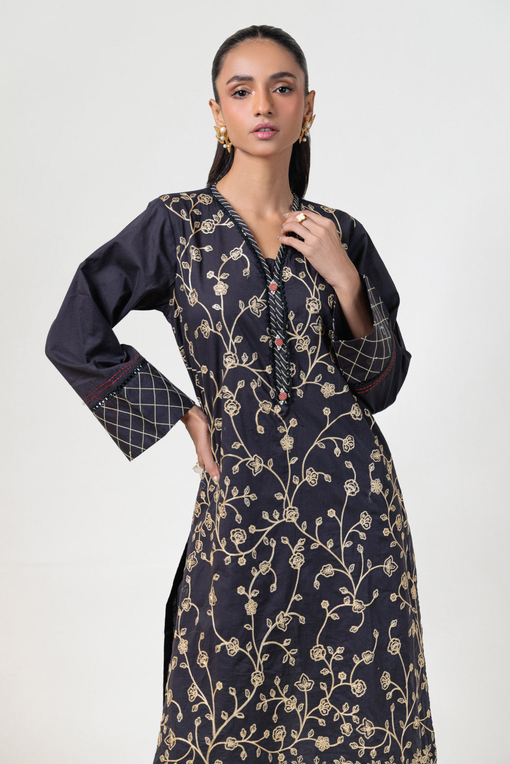 Bonanza Satrangi | Black Cambric 2 Piece (BS5242P02) -  Bonanza Satrangi Ready To Wear - Original Designer Dress - House of Maryam