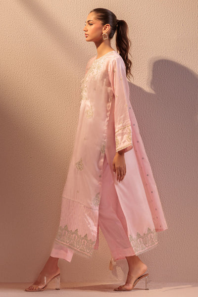 Bonanza Satrangi | Pink Raw Silk 3 Piece (BS5243P07) -  Bonanza Satrangi Ready To Wear - Original Designer Dress - House of Maryam