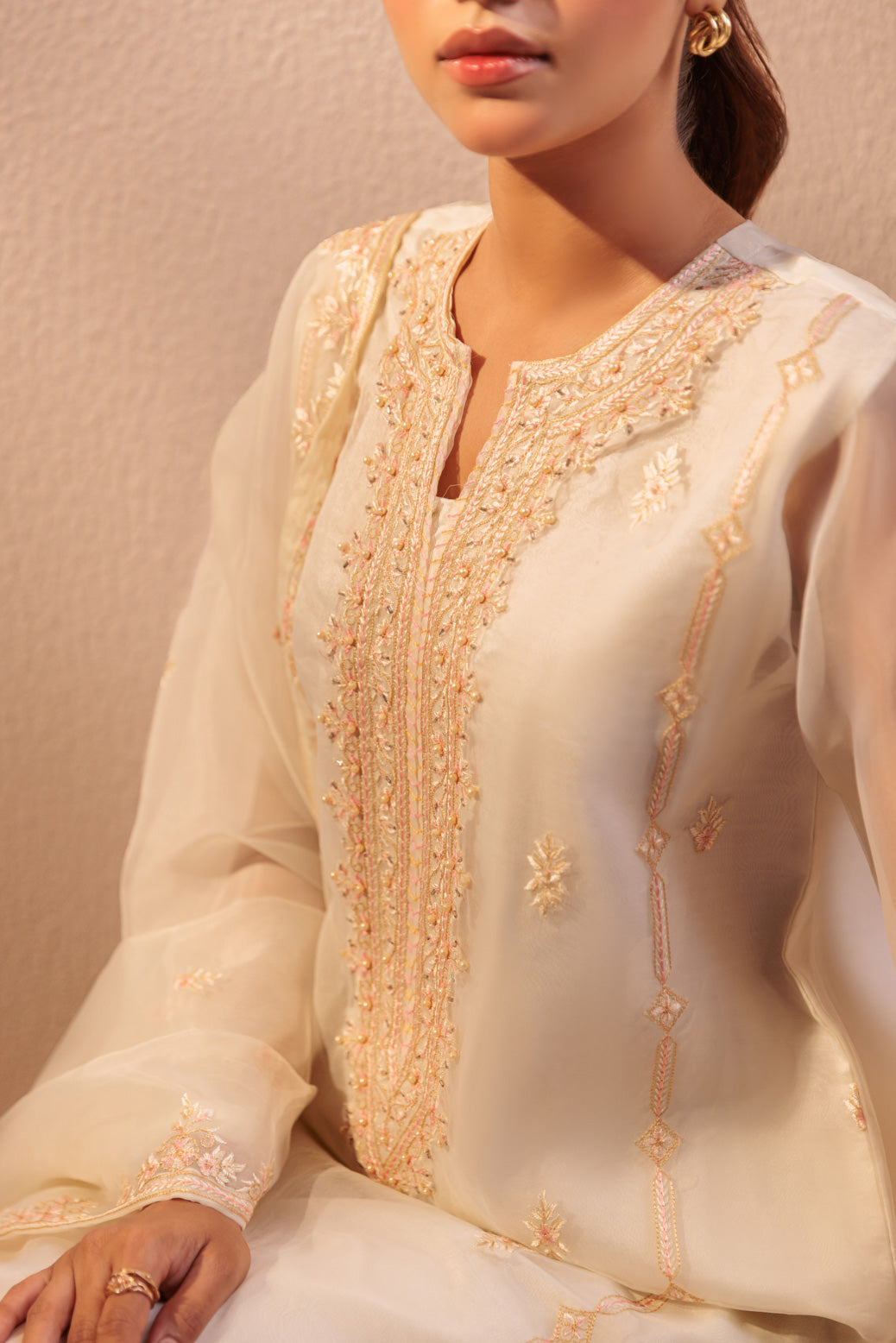Bonanza Satrangi | White Organza 3 Piece (BS5243P09) -  Bonanza Satrangi Ready To Wear - Original Designer Dress - House of Maryam