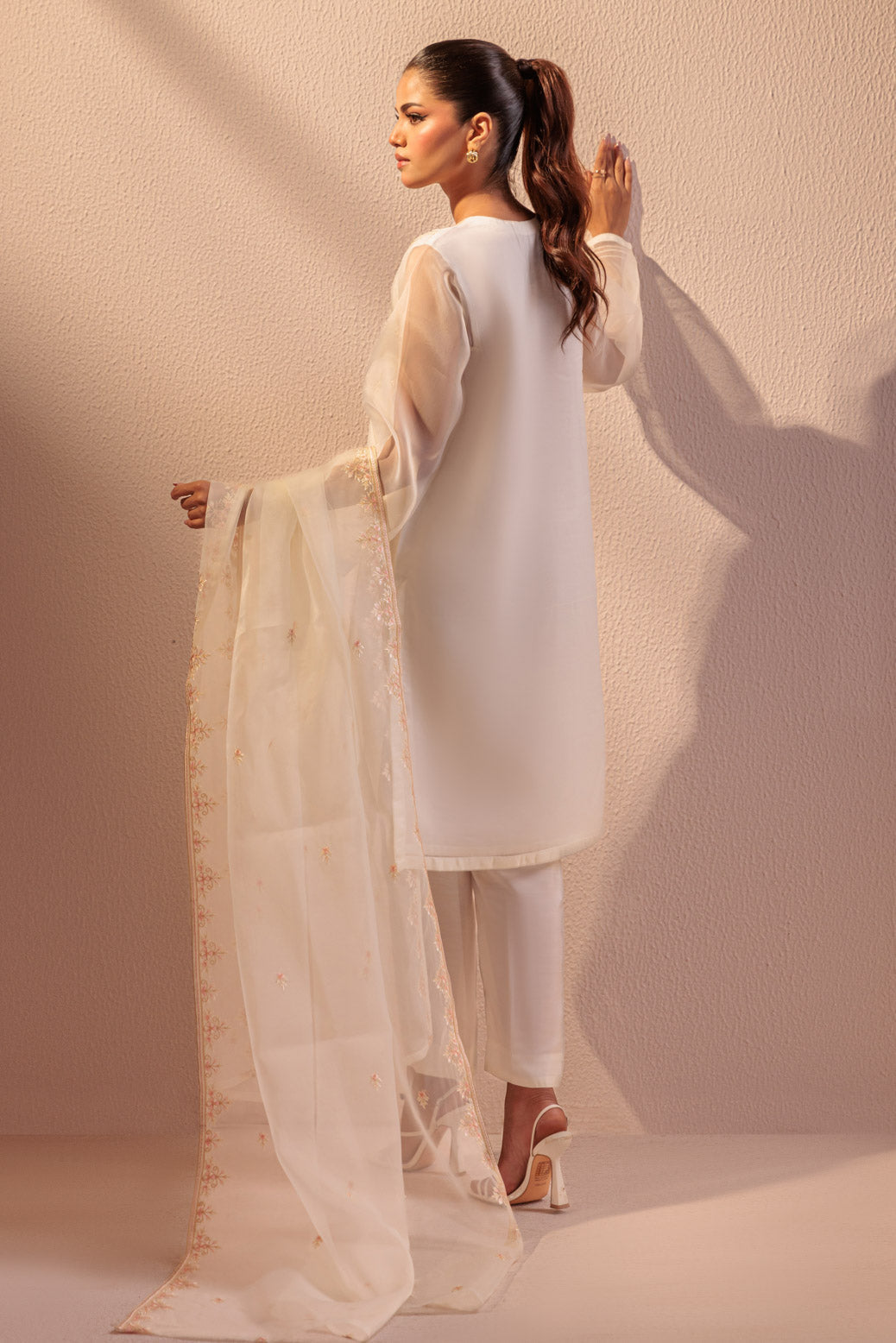 Bonanza Satrangi | White Organza 3 Piece (BS5243P09) -  Bonanza Satrangi Ready To Wear - Original Designer Dress - House of Maryam