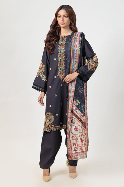 Bonanza Satrangi | Black Cambric 3 Piece (BS5243P15) -  Bonanza Satrangi Ready To Wear - Original Designer Dress - House of Maryam