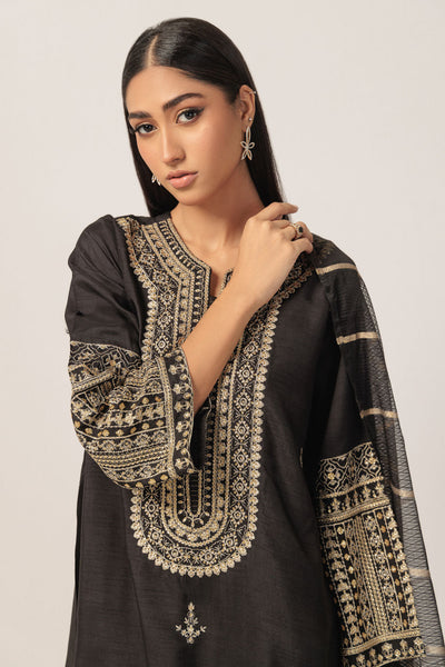 Bonanza Satrangi | Black Silk 3 Piece (BS5243P16) -  Bonanza Satrangi Ready To Wear - Original Designer Dress - House of Maryam