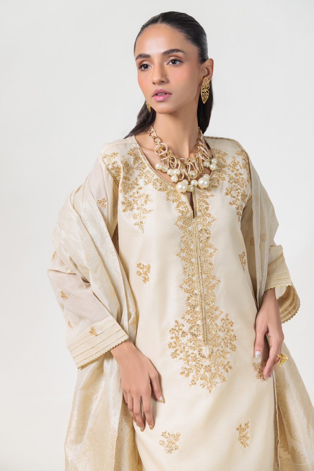 Bonanza Satrangi | Beige Dyed 3 Piece (BS5243P24) -  Bonanza Satrangi Ready To Wear - Original Designer Dress - House of Maryam
