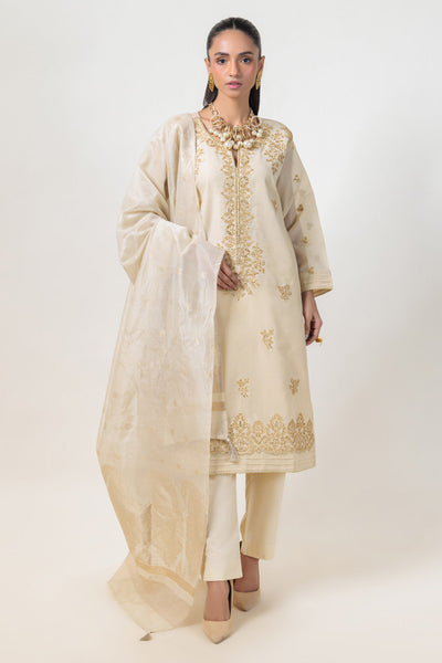 Bonanza Satrangi | Beige Dyed 3 Piece (BS5243P24) -  Bonanza Satrangi Ready To Wear - Original Designer Dress - House of Maryam