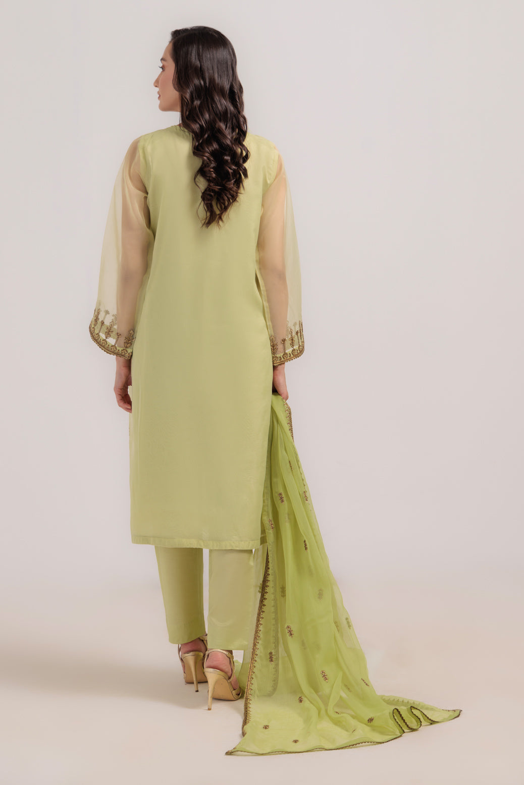 Bonanza Satrangi | Green Organza 3 Piece (BS5243P26) -  Bonanza Satrangi Ready To Wear - Original Designer Dress - House of Maryam
