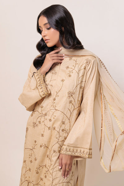 Bonanza Satrangi | Beige Jacquard 3 Piece (BS5243P28) -  Bonanza Satrangi Ready To Wear - Original Designer Dress - House of Maryam