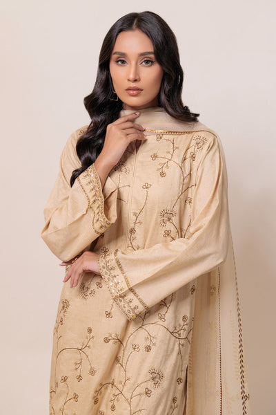 Bonanza Satrangi | Beige Jacquard 3 Piece (BS5243P28) -  Bonanza Satrangi Ready To Wear - Original Designer Dress - House of Maryam