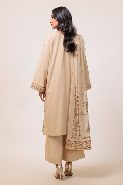 Bonanza Satrangi | Beige Jacquard 3 Piece (BS5243P28) -  Bonanza Satrangi Ready To Wear - Original Designer Dress - House of Maryam