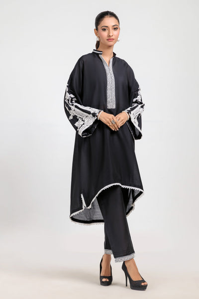 Bonanza Satrangi | Black Silk 2 Piece (BS7242P02) -  Bonanza Satrangi Ready To Wear - Original Designer Dress - House of Maryam
