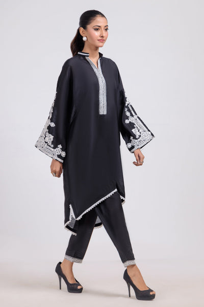 Bonanza Satrangi | Black Silk 2 Piece (BS7242P02) -  Bonanza Satrangi Ready To Wear - Original Designer Dress - House of Maryam