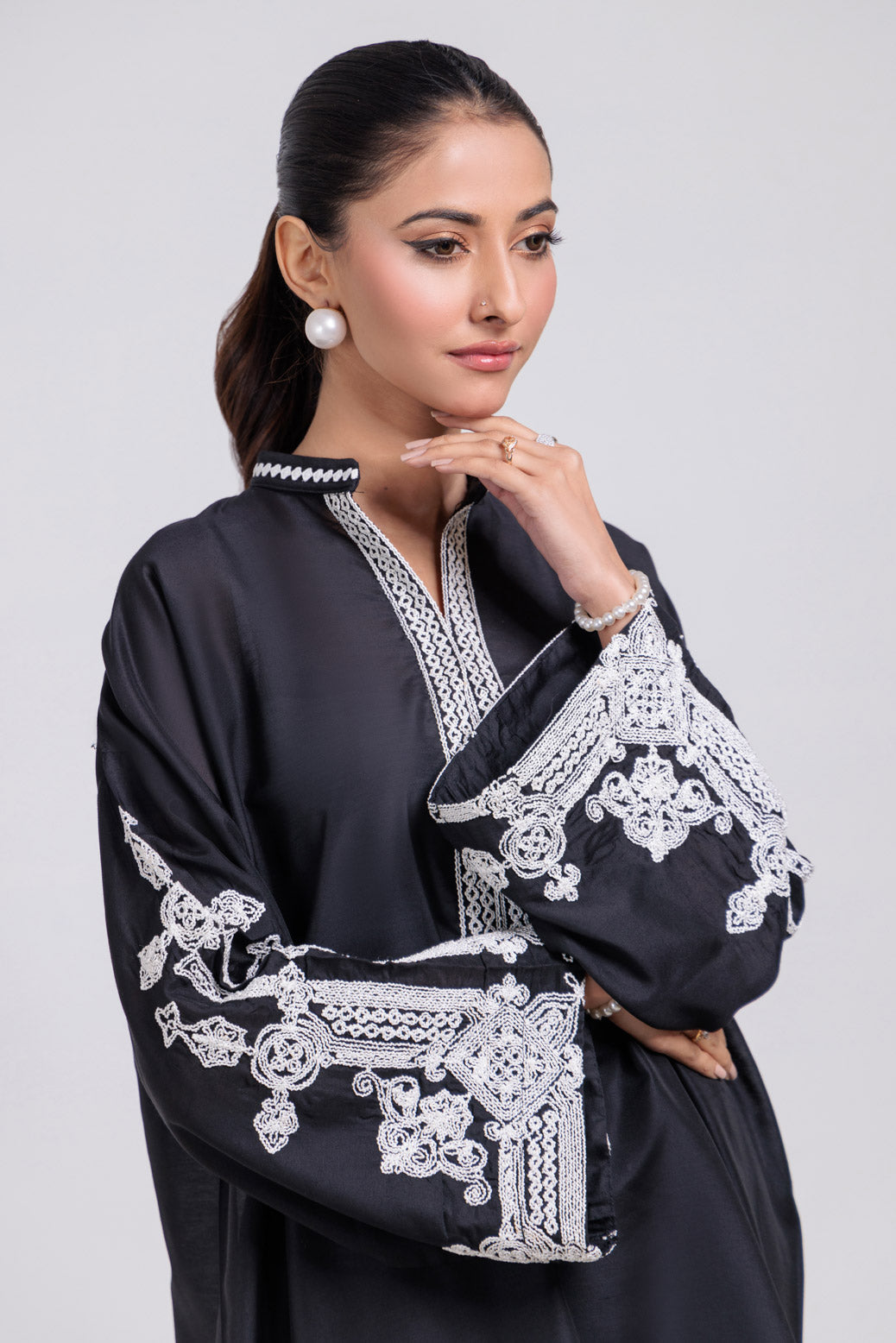 Bonanza Satrangi | Black Silk 2 Piece (BS7242P02) -  Bonanza Satrangi Ready To Wear - Original Designer Dress - House of Maryam