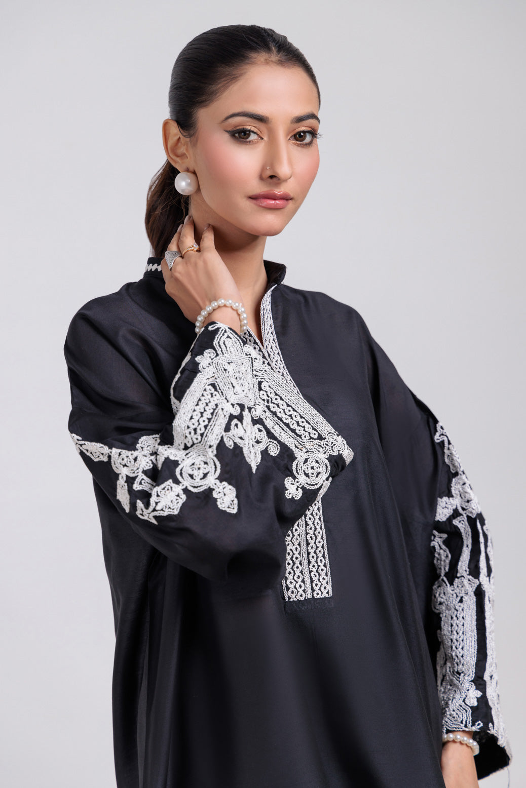 Bonanza Satrangi | Black Silk 2 Piece (BS7242P02) -  Bonanza Satrangi Ready To Wear - Original Designer Dress - House of Maryam