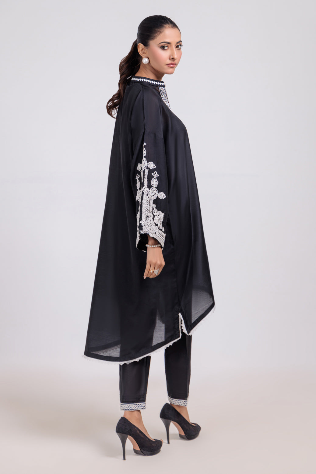 Bonanza Satrangi | Black Silk 2 Piece (BS7242P02) -  Bonanza Satrangi Ready To Wear - Original Designer Dress - House of Maryam