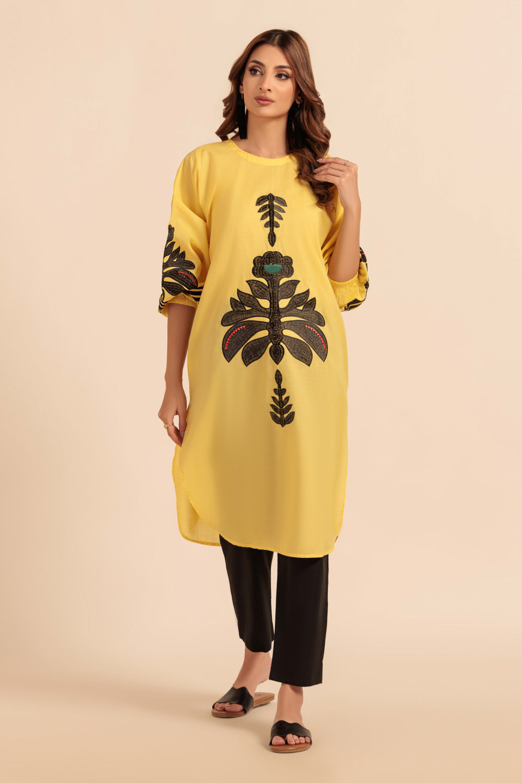 Bonanza Satrangi | Yellow Cambric 2 Piece (BS7242P22) -  Bonanza Satrangi Ready To Wear - Original Designer Dress - House of Maryam