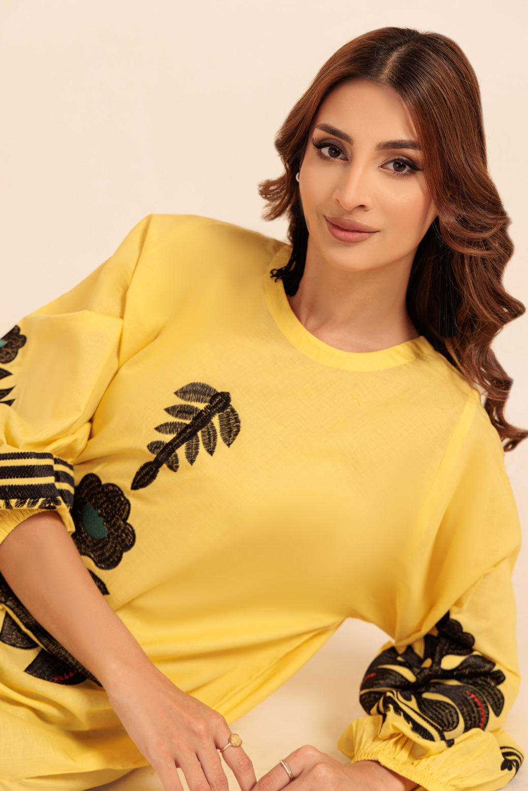 Bonanza Satrangi | Yellow Cambric 2 Piece (BS7242P22) -  Bonanza Satrangi Ready To Wear - Original Designer Dress - House of Maryam