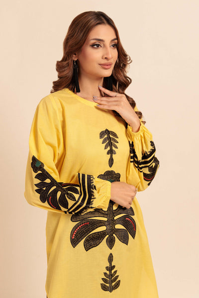 Bonanza Satrangi | Yellow Cambric 2 Piece (BS7242P22) -  Bonanza Satrangi Ready To Wear - Original Designer Dress - House of Maryam