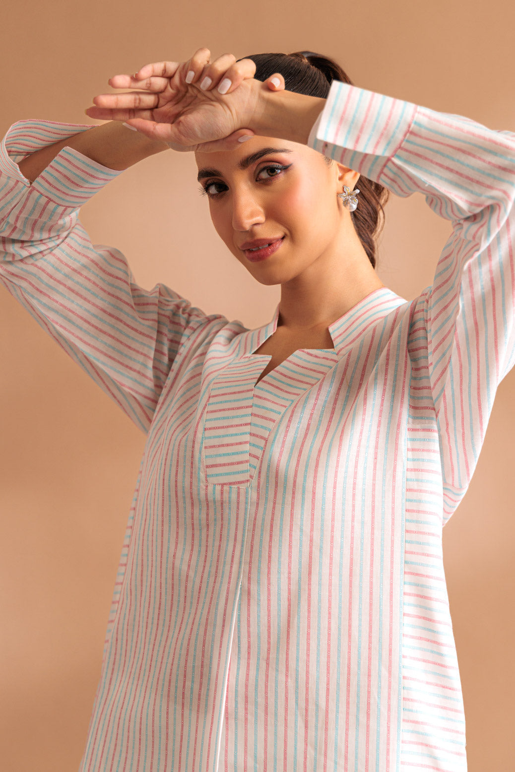 Bonanza Satrangi | White Yarn Dyed 2 Piece (BS7242P26) -  Bonanza Satrangi Ready To Wear - Original Designer Dress - House of Maryam
