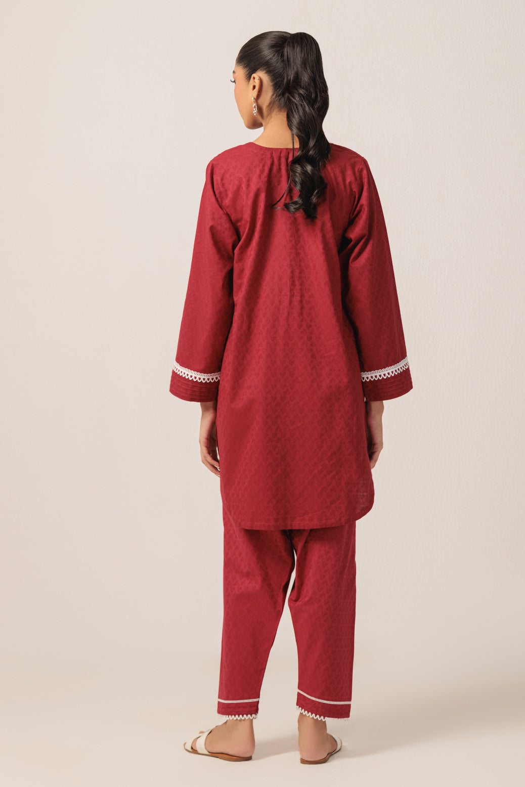 Bonanza Satrangi | Red Jacquard 2 Piece (BS7242P31) -  Bonanza Satrangi Ready To Wear - Original Designer Dress - House of Maryam