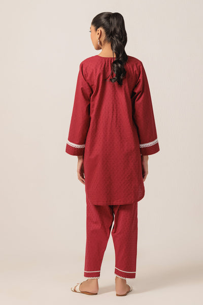 Bonanza Satrangi | Red Jacquard 2 Piece (BS7242P31) -  Bonanza Satrangi Ready To Wear - Original Designer Dress - House of Maryam