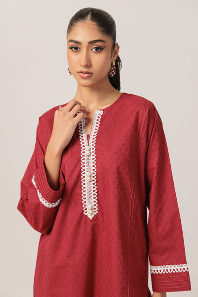 Bonanza Satrangi | Red Jacquard 2 Piece (BS7242P31) -  Bonanza Satrangi Ready To Wear - Original Designer Dress - House of Maryam