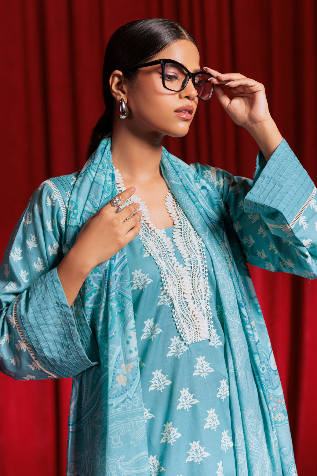 Bonanza Satrangi | Sky Blue Lawn 3 Piece (BS7243P01) -  Bonanza Satrangi Ready To Wear - Original Designer Dress - House of Maryam