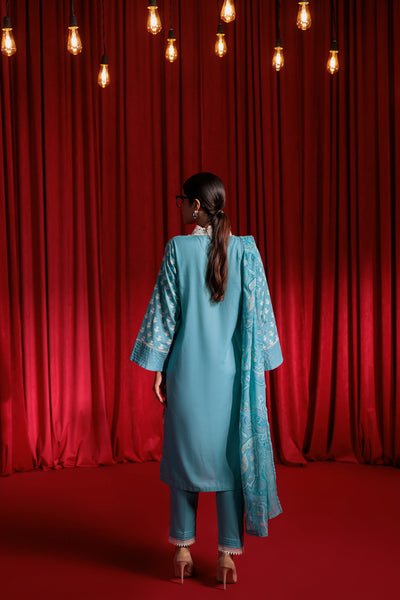 Bonanza Satrangi | Sky Blue Lawn 3 Piece (BS7243P01) -  Bonanza Satrangi Ready To Wear - Original Designer Dress - House of Maryam