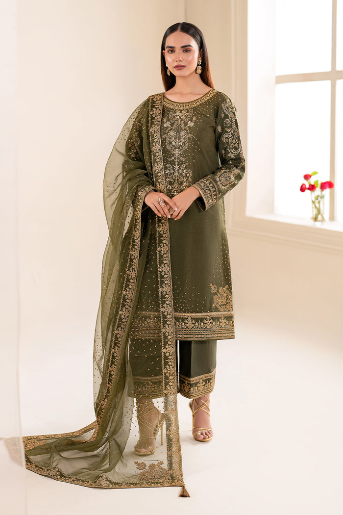 Baroque | Luxury Formals 24 | SILK UF-616 -  Baroque Ladies Clothes - Original Designer Dress - House of Maryam