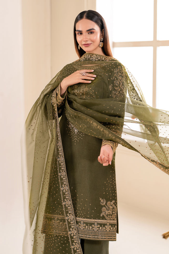 Baroque | Luxury Formals 24 | SILK UF-616 -  Baroque Ladies Clothes - Original Designer Dress - House of Maryam