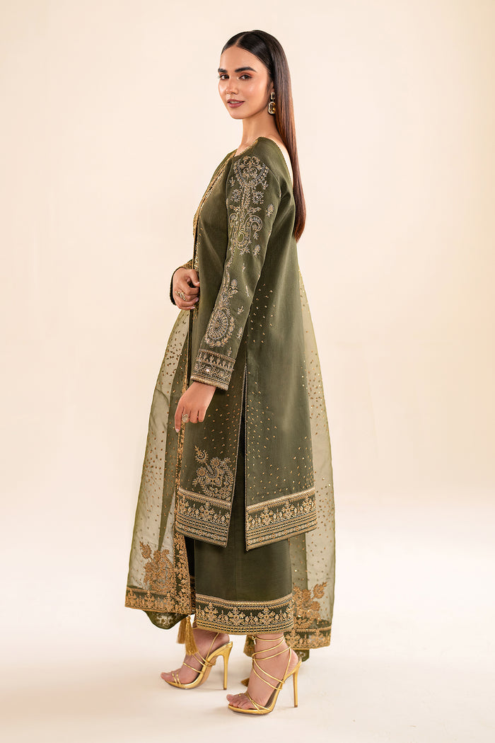 Baroque | Luxury Formals 24 | SILK UF-616 -  Baroque Ladies Clothes - Original Designer Dress - House of Maryam