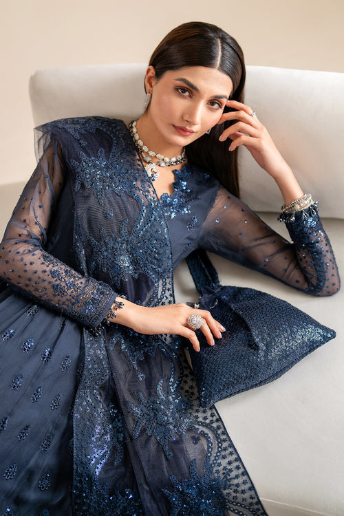 Baroque | Velvet Formals | CHIFFON UF-617 -  Baroque Ladies Clothes - Original Designer Dress - House of Maryam