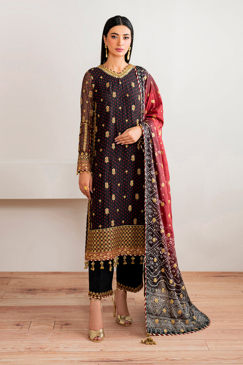 Baroque | Velvet Formals | CHIFFON UF-683 -  Baroque Ladies Clothes - Original Designer Dress - House of Maryam