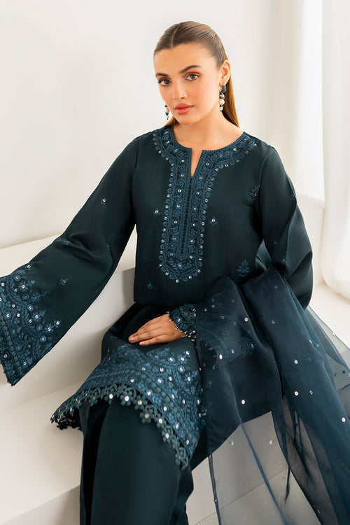 Baroque | Velvet Formals | SILK UF-696 -  Baroque Ladies Clothes - Original Designer Dress - House of Maryam