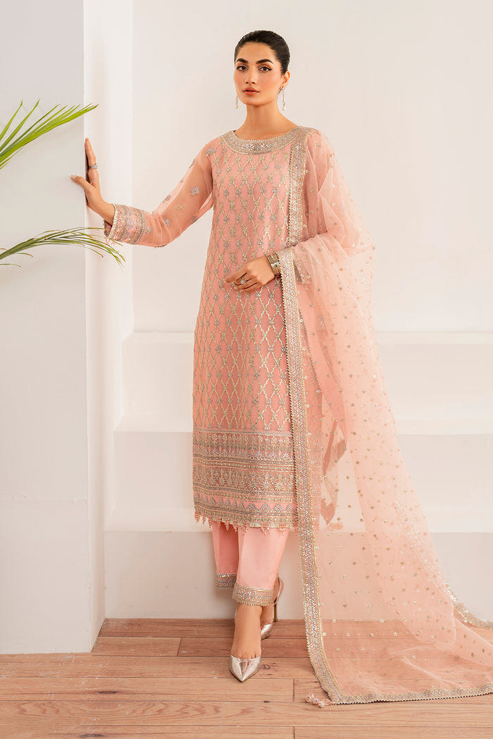 Baroque | Velvet Formals | CHIFFON UF-697 -  Baroque Ladies Clothes - Original Designer Dress - House of Maryam