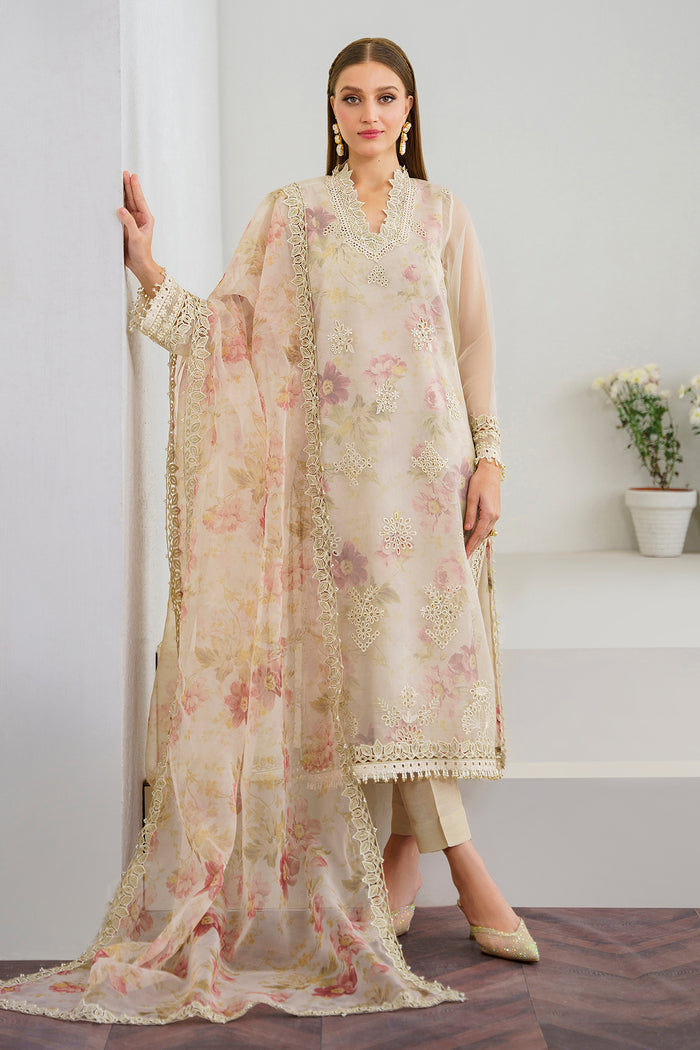 Baroque | Velvet Formals | ORGANZA UF-523 -  Baroque Ladies Clothes - Original Designer Dress - House of Maryam