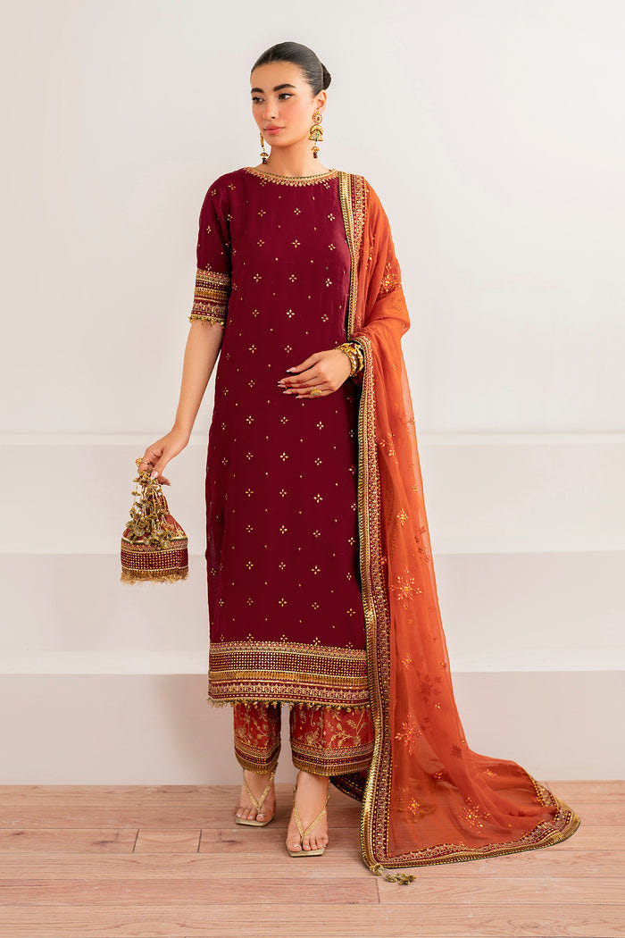 Baroque | Velvet Formals | CHIFFON UF-698 -  Baroque Ladies Clothes - Original Designer Dress - House of Maryam