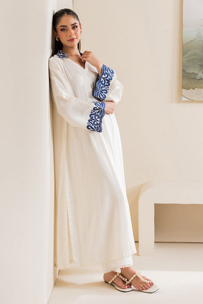 Cross Stitch | Basic Pret | Vanilla Mint Embelished Linen Shirt