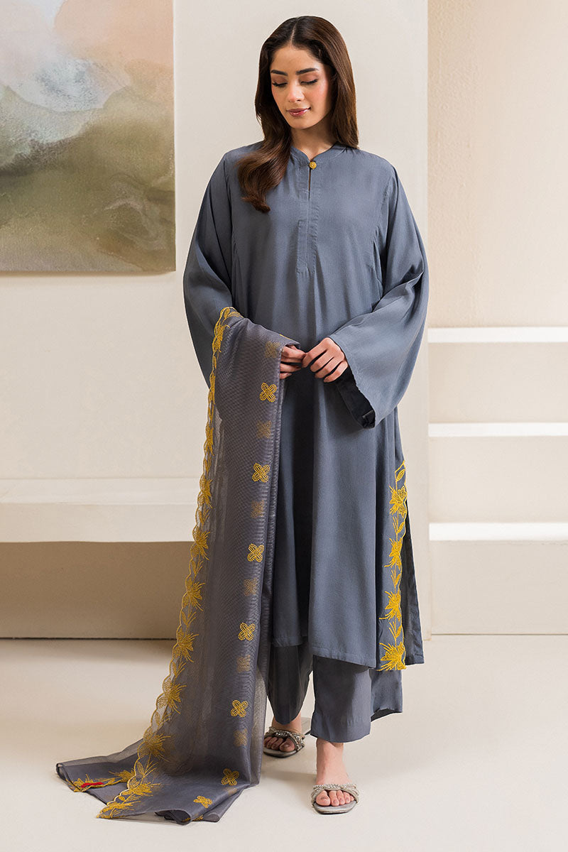 Cross Stitch | Basic Pret | Smokey Lime-2PC (Shirt & Dupatta)-1