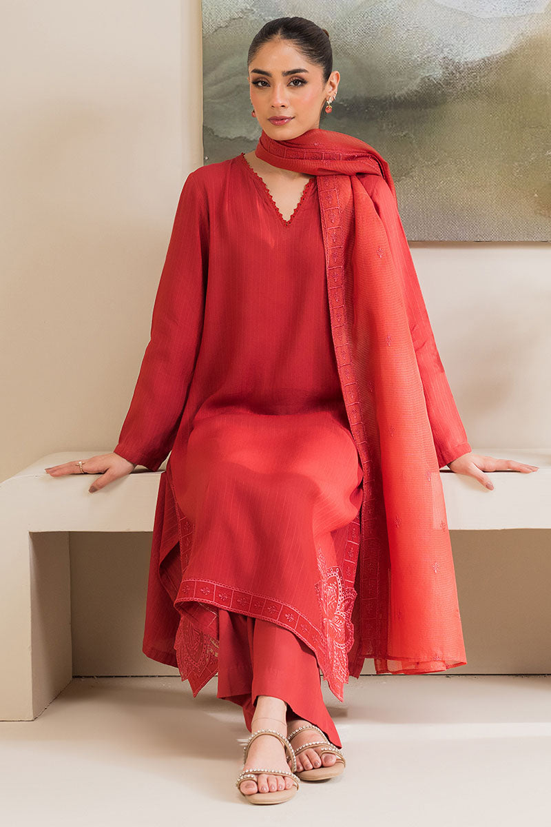 Cross Stitch | Basic Pret | Saffron Gold-2PC (Shirt & Dupatta), image 2