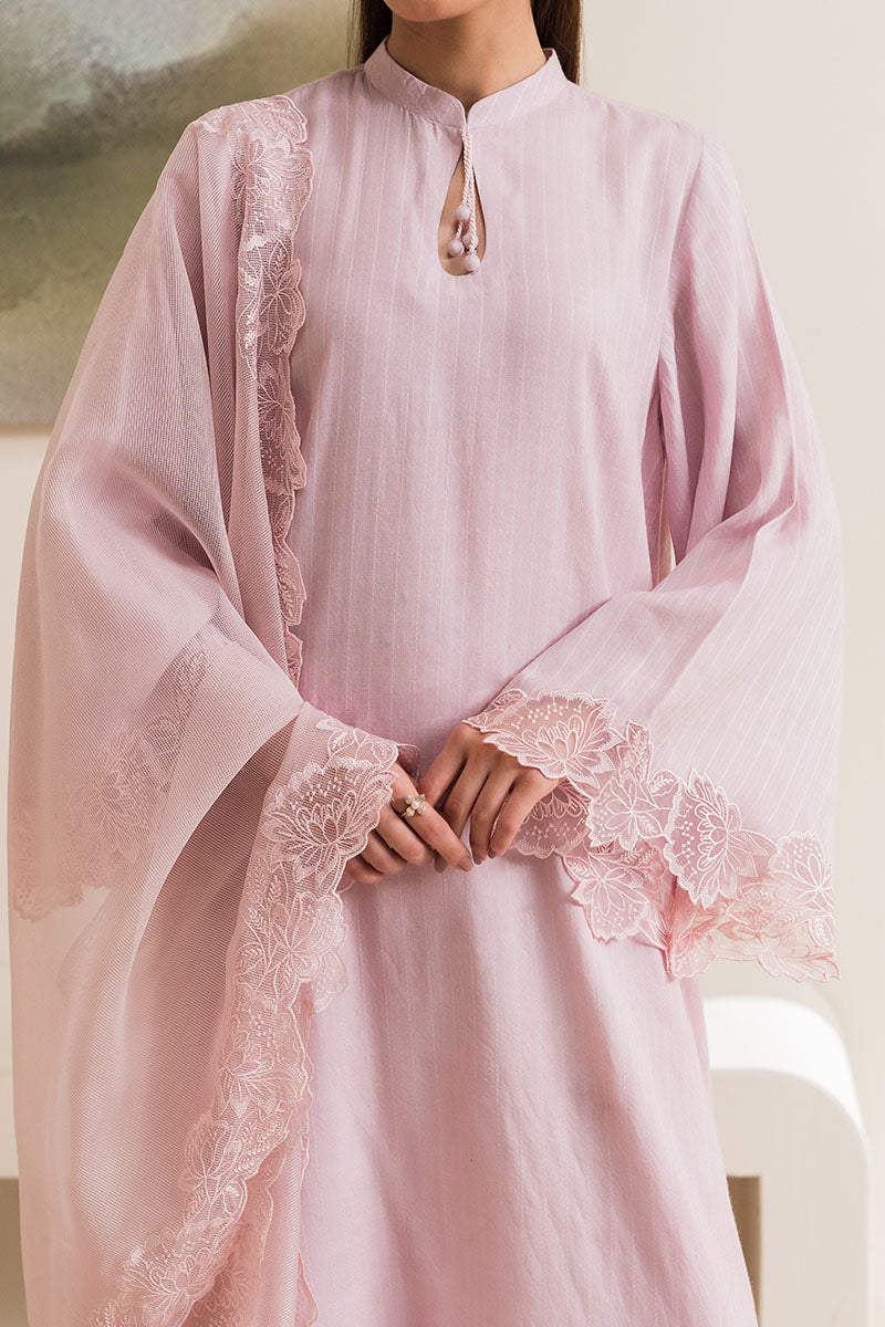 Cross Stitch | Basic Pret | Peach Blush-2PC (Shirt & Dupatta), image 2