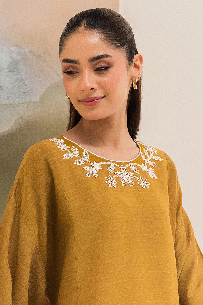 Cross Stitch | Basic Pret | Sage Green Embroidered Linen Shirt