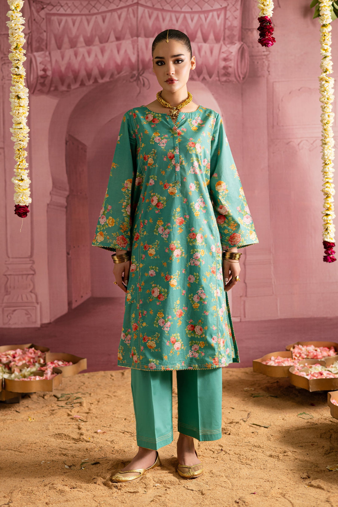Batik | Chargbagh | Aquamarine -  Batik Ladies Clothes - Original Designer Dress - House of Maryam