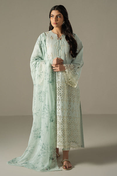 Cross Stitch | Chikankari Lawn 25 | BLUE AURA -  Cross Stitch Ladies Clothes - Original Designer Dress - House of Maryam