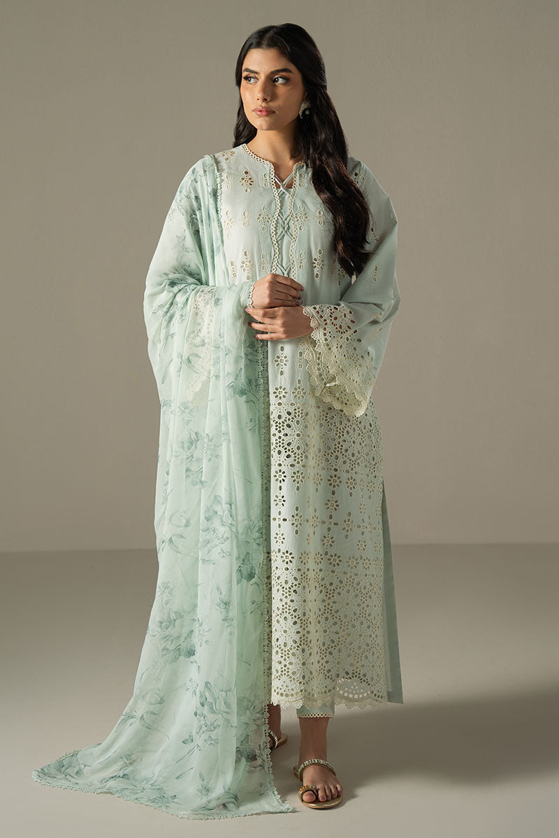 Cross Stitch | Chikankari Lawn 25 | BLUE AURA -  Cross Stitch Ladies Clothes - Original Designer Dress - House of Maryam