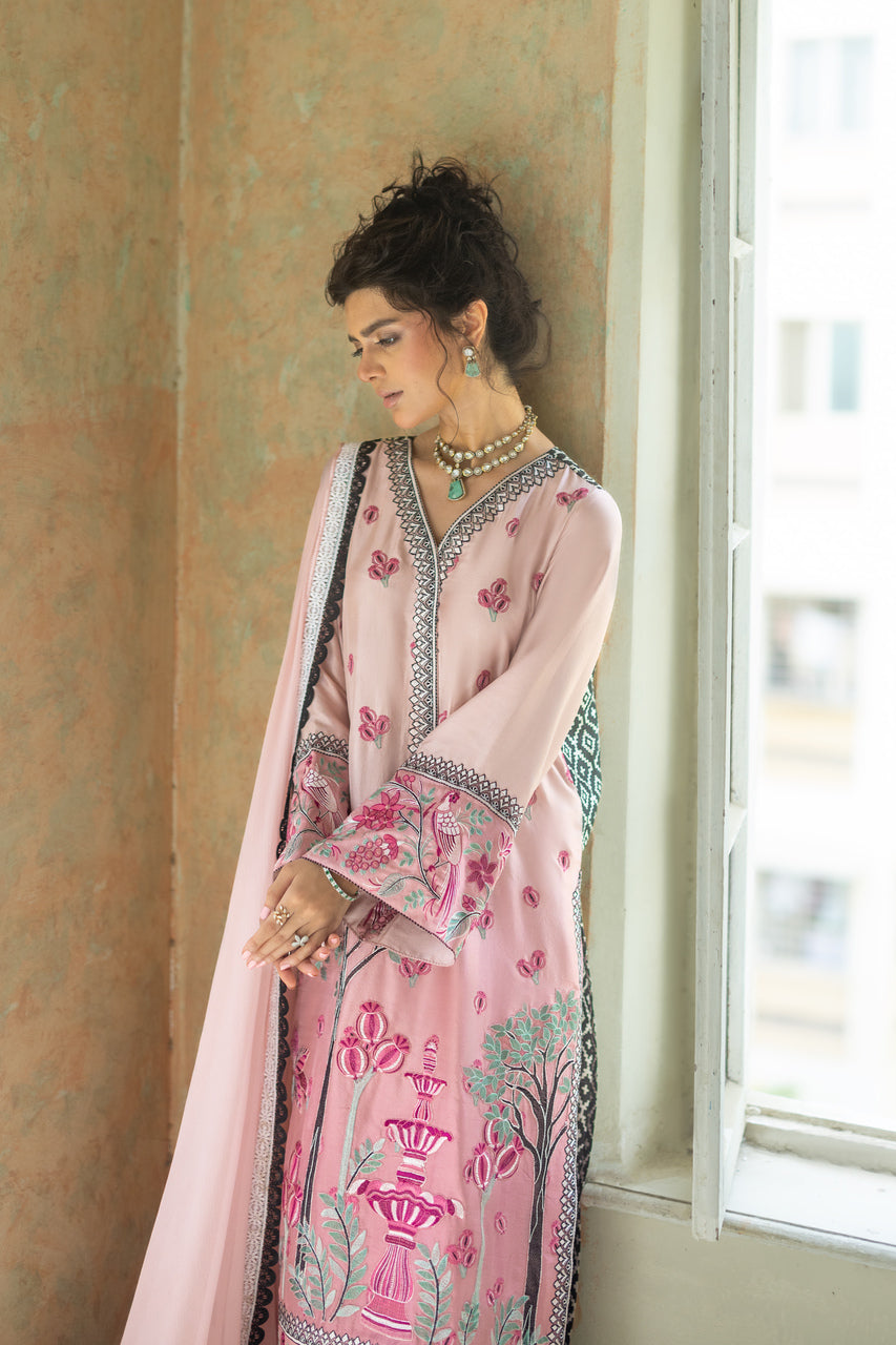 Zainab Chottani | Summer Edition 26 | Blush Serenade Long Shirt-3