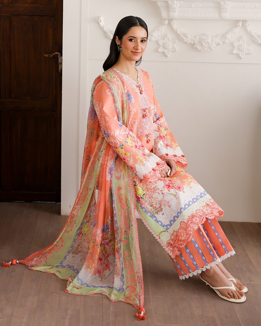 Roheenaz | Sunlit Tales Printed Embroidered Edit | Blush tale, image 5